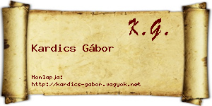 Kardics Gábor névjegykártya