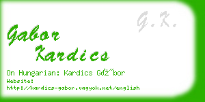 gabor kardics business card